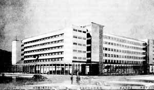 Concurso para o edifício-sede do Ministério da Educação e Saúde, 3º colocado, arquiteto Gerson Pinheiro [CAVALCANTI, Lauro. As preocupações do belo. Rio de Janeiro, Taurus, 1995]
