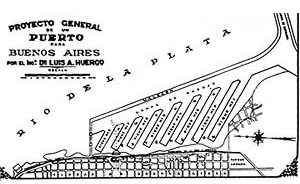 Puerto Madero, proyecto de Luis A. Huergos, 1884 [Corporación Puerto Madero]