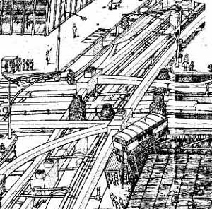 Redes de infra-estrutura nas vias públicas (detalhe)