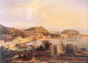 A cidade vista do adro da Igreja da Glória do Outeiro, Raymond Auguste Quinsac Monvoisin, c.1847, Óleo sobre tela, 64,5 x 46,5 cm [O Brasil redescoberto. Rio de Janeiro, Paço Imperial, 1999]