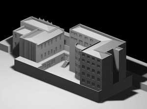 Centro Universitário Maria Antonia e Instituto de Arte Contemporânea, Una Arquitetos, foto da maquete da estrutura existente antes da reforma