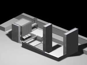 Centro Universitário Maria Antonia e Instituto de Arte Contemporânea, Una Arquitetos, foto da maquete, novos elementos anexados aos edifícios