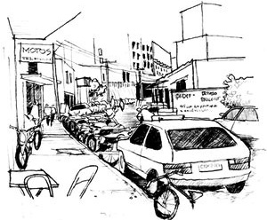 Problemas urbanos: trânsito e acessibilidade<br />Ilustração Ítalo Stephan 