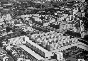 Bairro das Estacas em Alvalade. Lisboa, de Ruy Athouguia, 1947-55