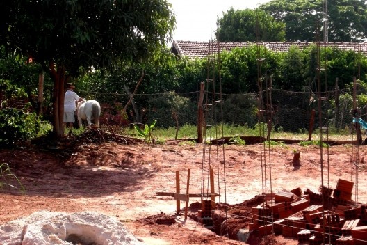 Trato de animal dentro de lote urbano em Munhoz de Mello/PR<br />Foto das autoras 