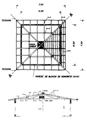 Proposta de casa unifamiliar para CECAP, 197?, Jaú, não construído [Arquivo V. Artigas / FAU-USP]