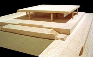 Edifício administrativo da Run Bacardi, Mies Van der Rohe,1957, Cuba. Maquete realizada por José Ma. Pellejero, Luis López [Història en Obres. portal d'història de l'arquitectura moderna, n. 01/2007]