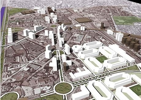 Figura 16 – Revisão da Operação Urbana Água Branca – Imagem Síntese. Maquete eletrônica: Marcelo Fonseca Ignatios