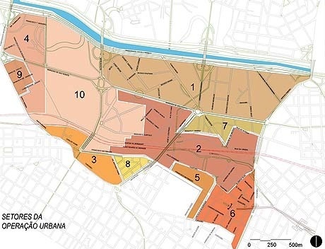 Figura 9 – Operação Urbana Água Branca. Ordenamento urbanístico, solo privado: nova setorização proposta