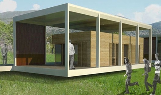 Módulo interno da habitação inserido no módulo de infraestrutura e cobertura do projeto MIA, coordenado por Roberto Bologna<br />Foto divulgação 