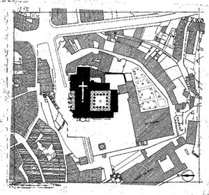 Fig. 10 - Planta do Centro Histórico do Porto, intervenções da DGEMN na Sé Catedral e claustros anexos, 1930-1940