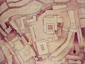Fig. 12 - Projeto de Arranjo Urbanístico da Zona da Sé e dos Paços do Conselho, para as Comemorações do Duplo Centenário em 1940, Arménio Losa, 2ª solução