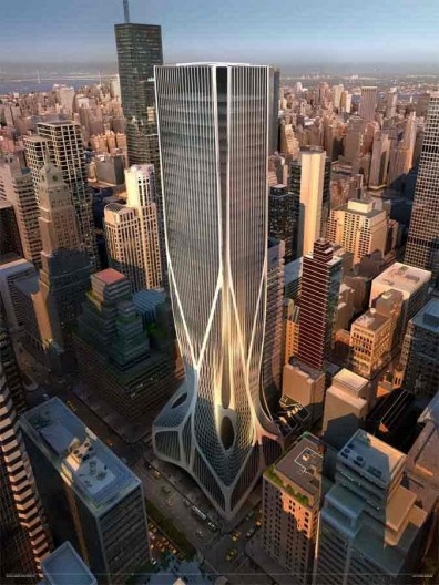 Edifício Park Avenue 425, projeto finalista do concurso, Arquiteta Zaha Hadid (Zaha Hadid Architects) [site www.e-architect.com]
