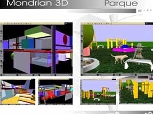 Productos del ejercicio introductorio. Autores: Arq. Dayana Pirela (Mondrian 3D) y Arq. Ramón Cadenas (Parque)