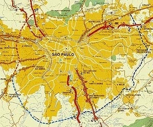 Detalhe de Folder de divulgação do Rodoanel Metropolitano de São Paulo - DERSA , Desenvolvimento Rodoviário S.A - Governo de São Paulo - Secretaria de Transportes, 1999