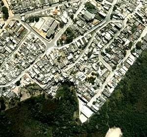 Jardim Boa Sorte, vista aérea antes da intervenção, arquiteto Pascoal Guglielmi, Guarapiranga, São Paulo