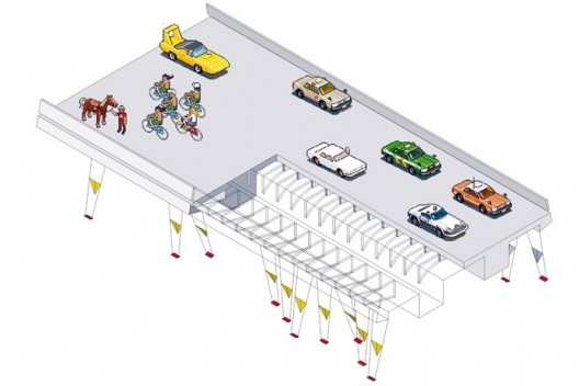 Proposta de ocupação do Viaduto Engenheiro Andrade Pinto, Belo Horizonte, equipe formada por Elaine Terrin, Laura Sobral, Marcella Arruda, Miguel Rodriguez (Mister) e Raphael Franco<br />Imagem divulgação 