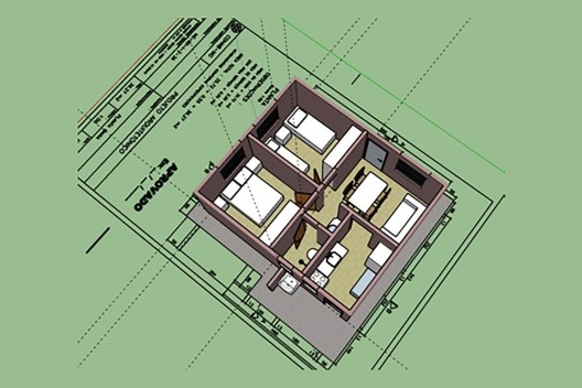 Dois estágios de desenvolvimento do trabalho: o modelo 3D da casa Cohab e um estudo preliminar para a provisão de suficientes espaços funcionais<br />Elaboração Gabriela Ferreira e Amanda Gava  [Acervo disciplina “Casas e seus lotes” (UFMG)]