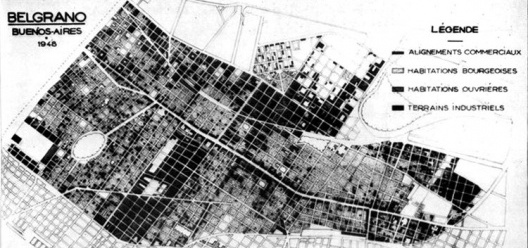 Estudo sobre o bairro de Belgrano de Buenos Aires realizado no Instituto Superior de Urbanismo (ISU) de Paris em 1948