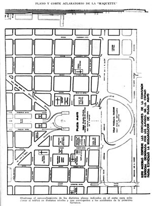 Projeto de transformação da Plaza de Mayo proposto por “Los Amigos de la Ciudad”, 1935