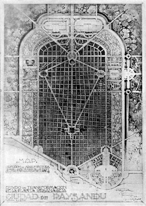 Plano Beaux Arts para Paysandú, Uruguai, 1920