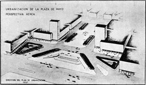 Projeto de Urbanização da Plaza de Mayo do Plano de Buenos Aires de Della Paolera, 1937 (Coleção CEDODAL)
