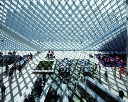 Biblioteca Pública, interior, Seattle. Rem Koolhaas / OMA, 2004<br />Foto Philippe Ruault  [Image courtesy of the Office for Metropolitan Architecture (OMA)]