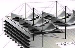 Pavilhão itinerante, Fernando Kozo Matsubara, Orientador Minoru Naruto, FAU-USP, 2º Prêmio CSN Construção Civil, projeto premiado


