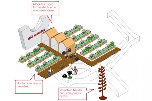 Proposta de ocupação do Viaduto Engenheiro Andrade Pinto, Belo Horizonte, equipe formada por Elaine Terrin, Laura Sobral, Marcella Arruda, Miguel Rodriguez (Mister) e Raphael Franco<br />Imagem divulgação 