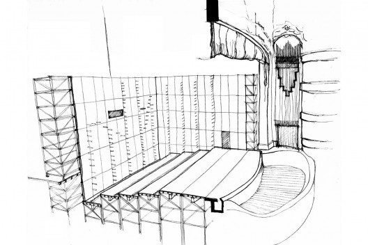 Cenário de Suor Angelica – Teatro Municipal de São Paulo<br />Desenho Fernanda Ferreira 