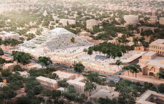 Assembleia Nacional de Burkina Faso. Arquiteto Diébedó Francis Kéré<br />Foto divulgação  [website oficial UIA2021RIO]