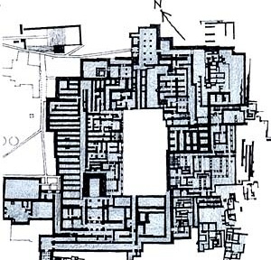 Palácio do rei Minos, Cnossos, Creta; c.1500 a.C [adaptado de CHING, 1996, p. 217]