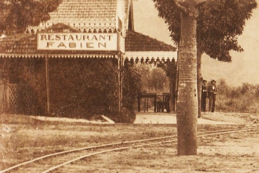 Chegada de um trem na estação da Cantareira, detalhe, c.1895<br />Foto divulgação  [Acervo pessoal]