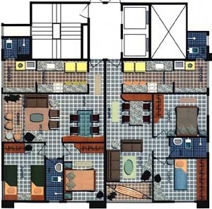 Figura 08 – Edifício Tamari, pavimento tipo [prospecto promocional da Hábil Engenharia Ltda]