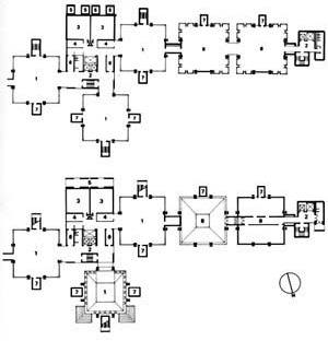 Planta do pavimento tipo do edificio para os laboratórios Richards, na Filadélfia [DEVILLERS, Charles et alli. Op. cit., p. 145]