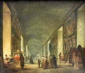 Grande Galeria do Louvre. Pintura de Hubert Robert. Paris, Museé du Louvre [LOUD, Patricia Cummings. Op. cit., p. 21]