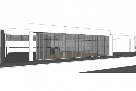 Perspectiva da rua Neo Alves Martins a partir do modelo tridimensional do Banespa<br />Elaboração dos autores 