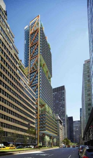 Edifício Park Avenue 425, projeto finalista do concurso, Arquiteto Richard Rogers (Rogers Stirk Harbour & Partners) [site www.e-architect.com]