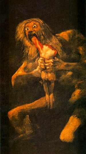 Saturno devorando um de seus filhos. Franscisco de Goya y Lucientes, 1820-23. Museu do Prado, Madri