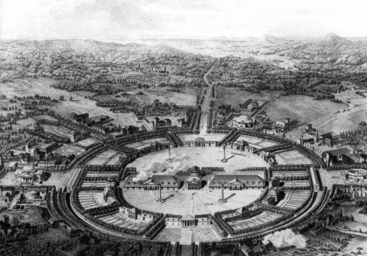 Salina Real de Arc-et-Senans, 1804, arquiteto Claude-Nicolas Ledoux<br />Imagem divulgação  [wikimedia commons]