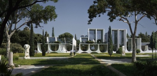 Concurso New Cyprus Museum, 2015, Zaha Hadid Architects<br />Imagem divulgação  [Desenho de MIR]