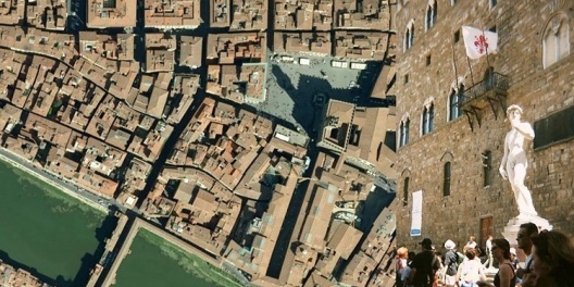 Fig. 1. Réplica do David de Michelangelo, Piazza della Signoria, Florença [Google Earth e foto do autor]