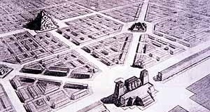 Héctor Greslebin y Angel Pascual. Perspectiva aérea del “Mausoleo Americano” (1920). Buenos Aires (Argentina).