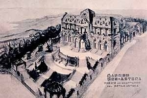 Angel Pascual. Perspectiva de la “Mansión Neo-Azteca” (1921). Buenos Aires (Argentina).