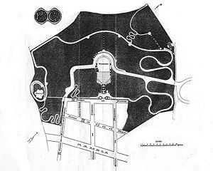 Fig. 5 - Planta do parque anexada ao artigo “El Parque Güell. Memoria descriptiva”, de autoria de Salvador Sellés, publicado em 1903 [Salvador Sellés, 1903]