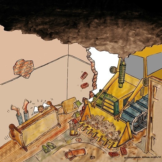 Série “Fundação pró-Memória em extinção”, desenhos de Antonio Luiz Dias de Andrade, Janjão