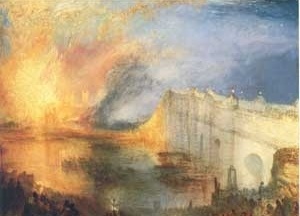 O incêndio da Casa dos Lordes e dos Comuns, 1834, William Turner
