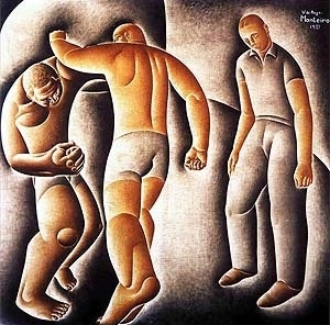 Vicente do Rego Monteiro, "O combate", pintura, 1927 [Acervo Museu de Grenoble]
