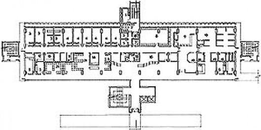 Figure 2 – Plan 1e Etage, Nouvelle Annexe , Hôpital Gastroclínicas, São Paulo, Brésil [Revista Projeto, 176, 1994, p57]
