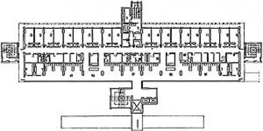 Figure 3 – Plan 2e Etage, Nouvelle Annexe, Hôpital Gastroclínicas, São Paulo, Brésil<br />Lauro Miquelini  [Revista Projeto, 176, 1994, p57]